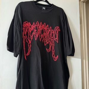 Revenge Black & Red City Morgue Skull n Bones tee